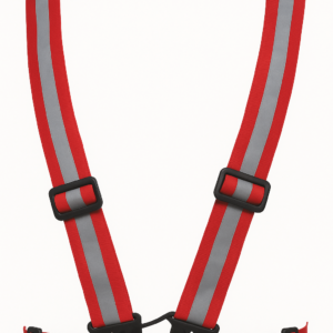 Laxmi Safety high-visibility reflective cross belt in fluorescent orange, made of adjustable elastic polyester webbing for industrial worker safety.